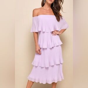 Lulu's Lavender Tiered Dress NWOT XL